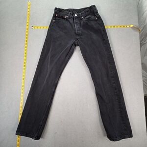 VTG Levis 501 Jeans Mens Black Regular Straight Button Fly Made USA Fits 25x28